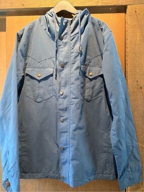 Matix Blue Hooded Military-Style Field Jacket